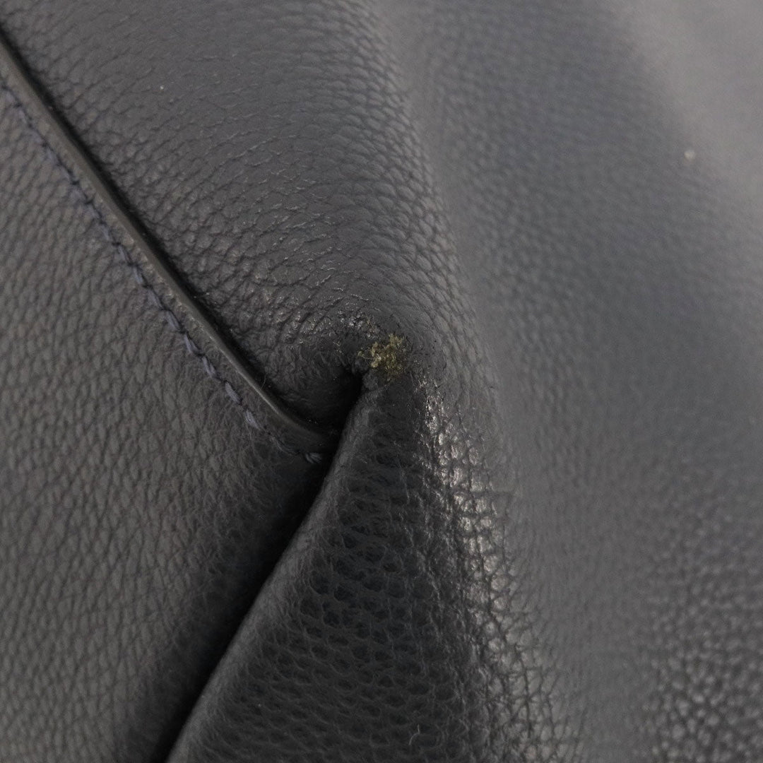 COACH Tote Bag 58849 leather Navy logoMetal Women Used Authentic