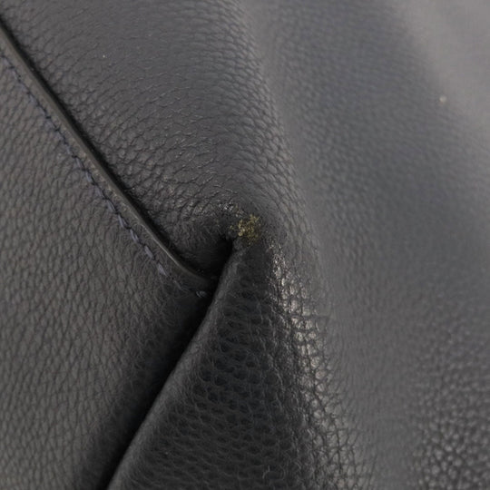 COACH Tote Bag 58849 leather Navy logoMetal Women Used Authentic