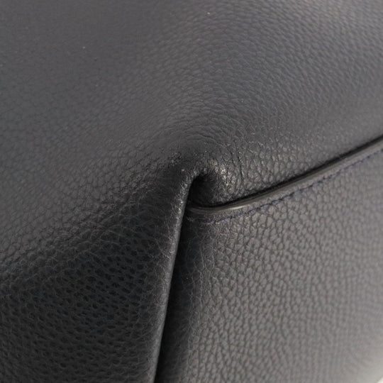 COACH Tote Bag 58849 leather Navy logoMetal Women Used Authentic