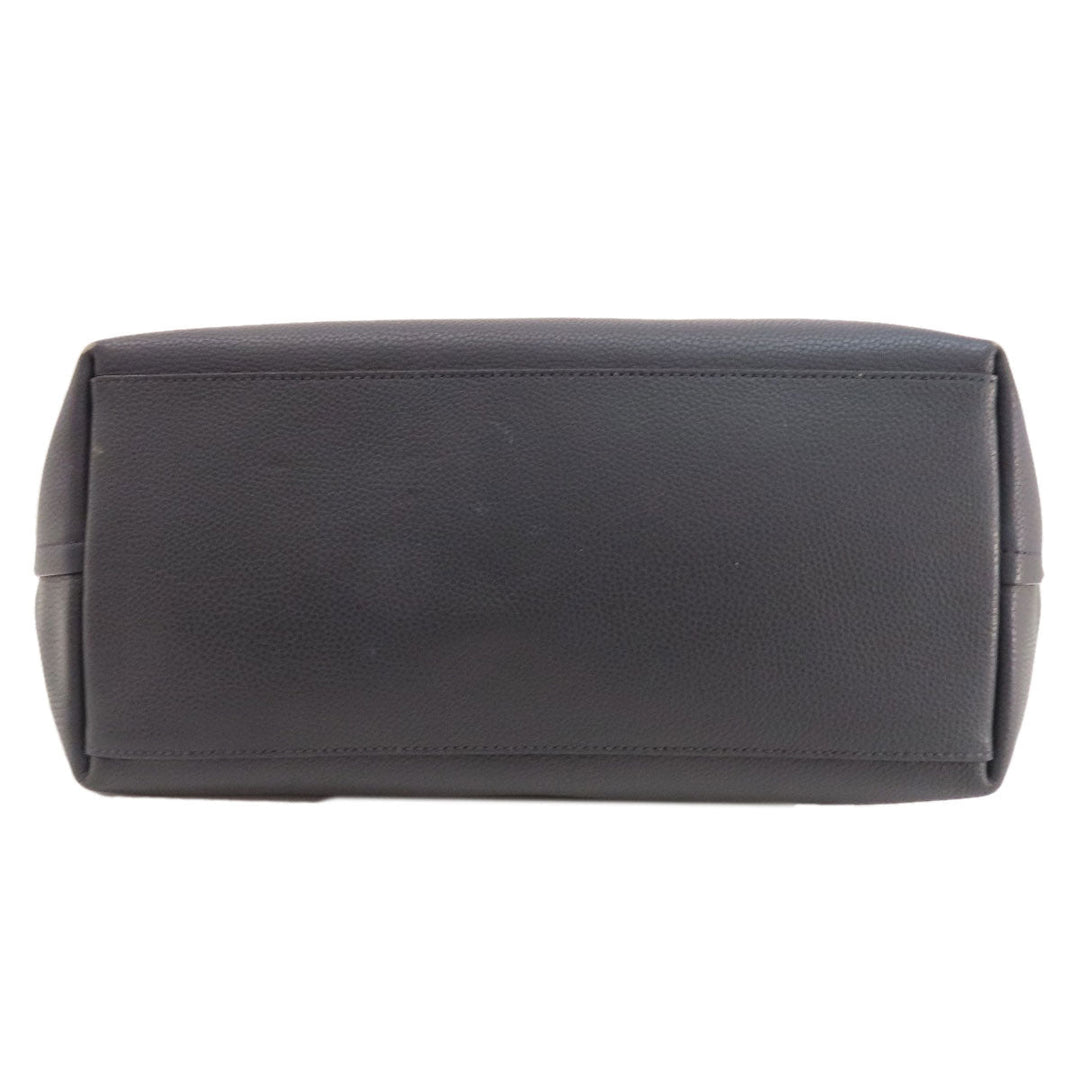 COACH Tote Bag 58849 leather Navy logoMetal Women Used Authentic