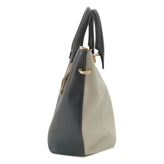 Chloe Tote Bag leather gray logo