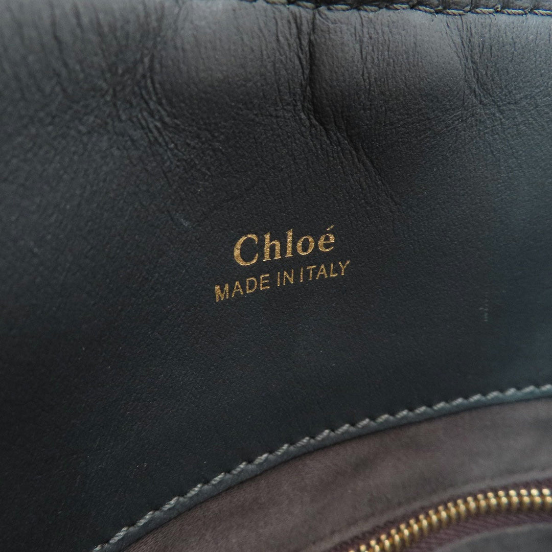 Chloe Tote Bag leather gray logo