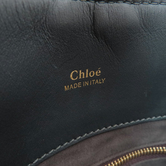 Chloe Tote Bag leather gray logo