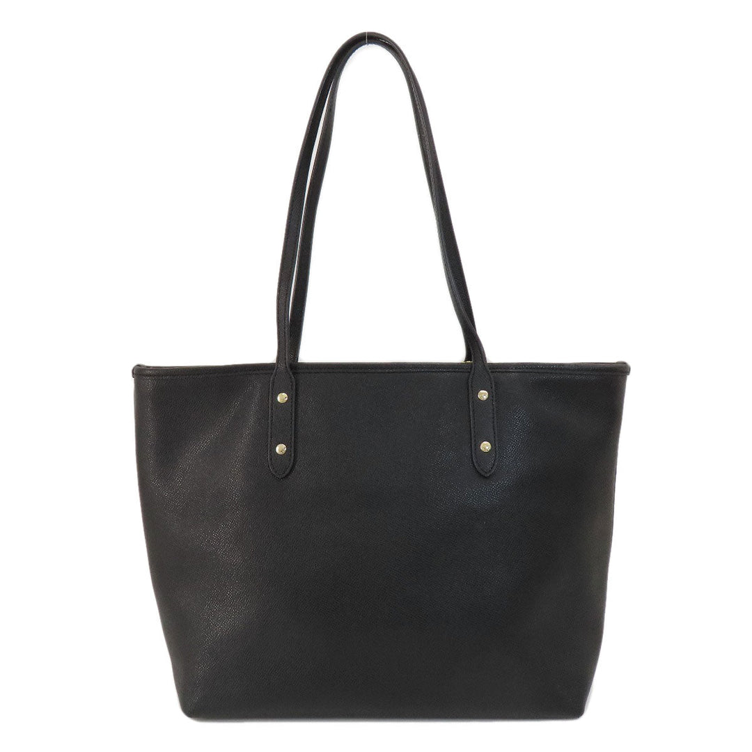 COACH Tote Bag F58846 leather black logo Women Used Authentic
