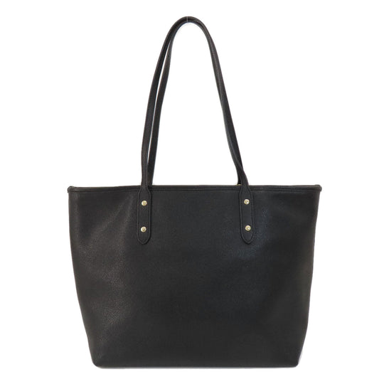 COACH Tote Bag F58846 leather black logo Women Used Authentic