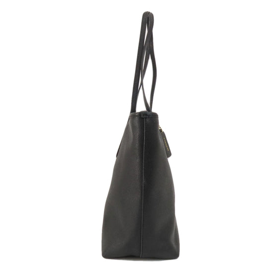 COACH Tote Bag F58846 leather black logo Women Used Authentic