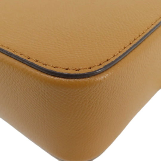 MICHAEL KORS Shoulder Bag leather Ocher logo Women Used Authentic