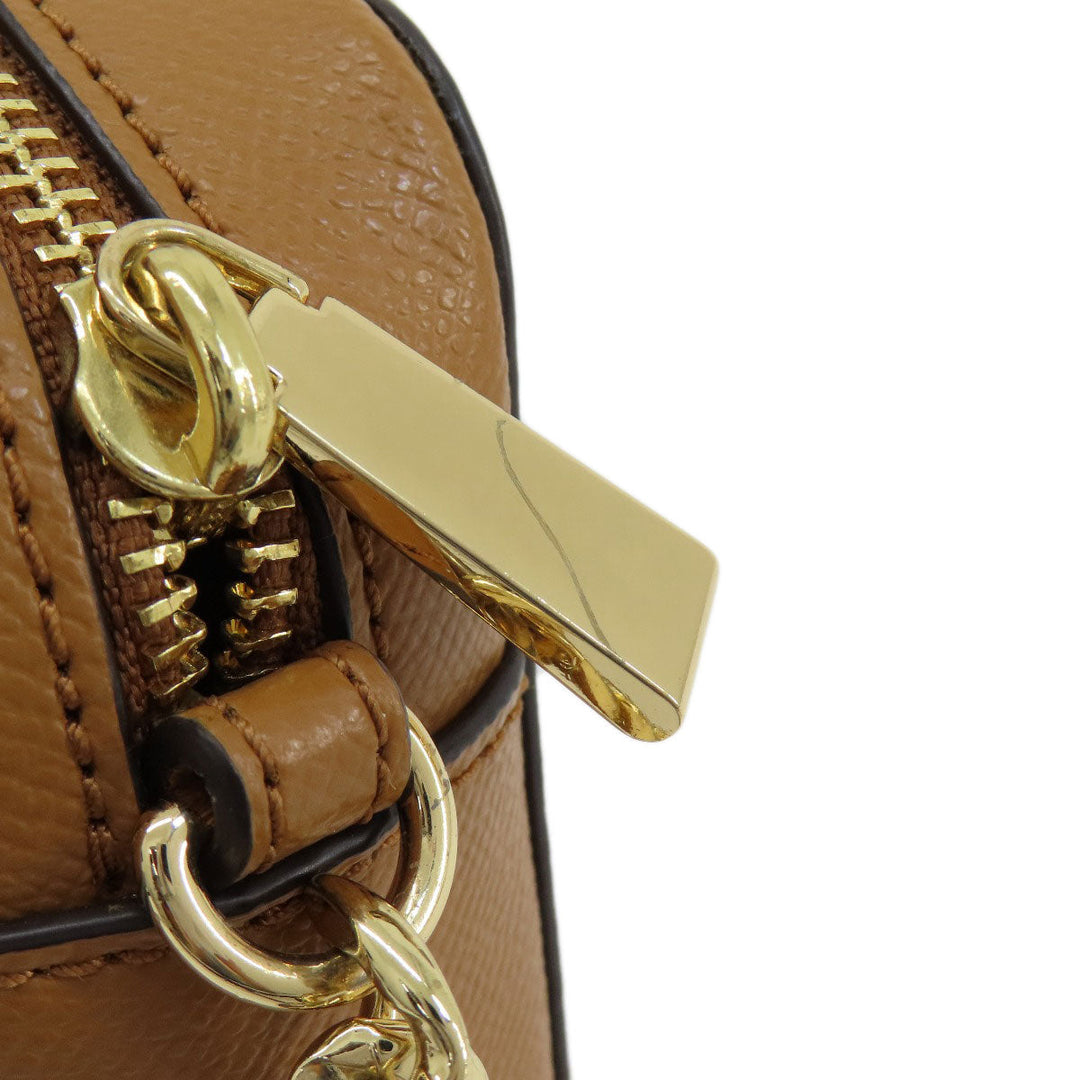 MICHAEL KORS Shoulder Bag leather Ocher logo Women Used Authentic