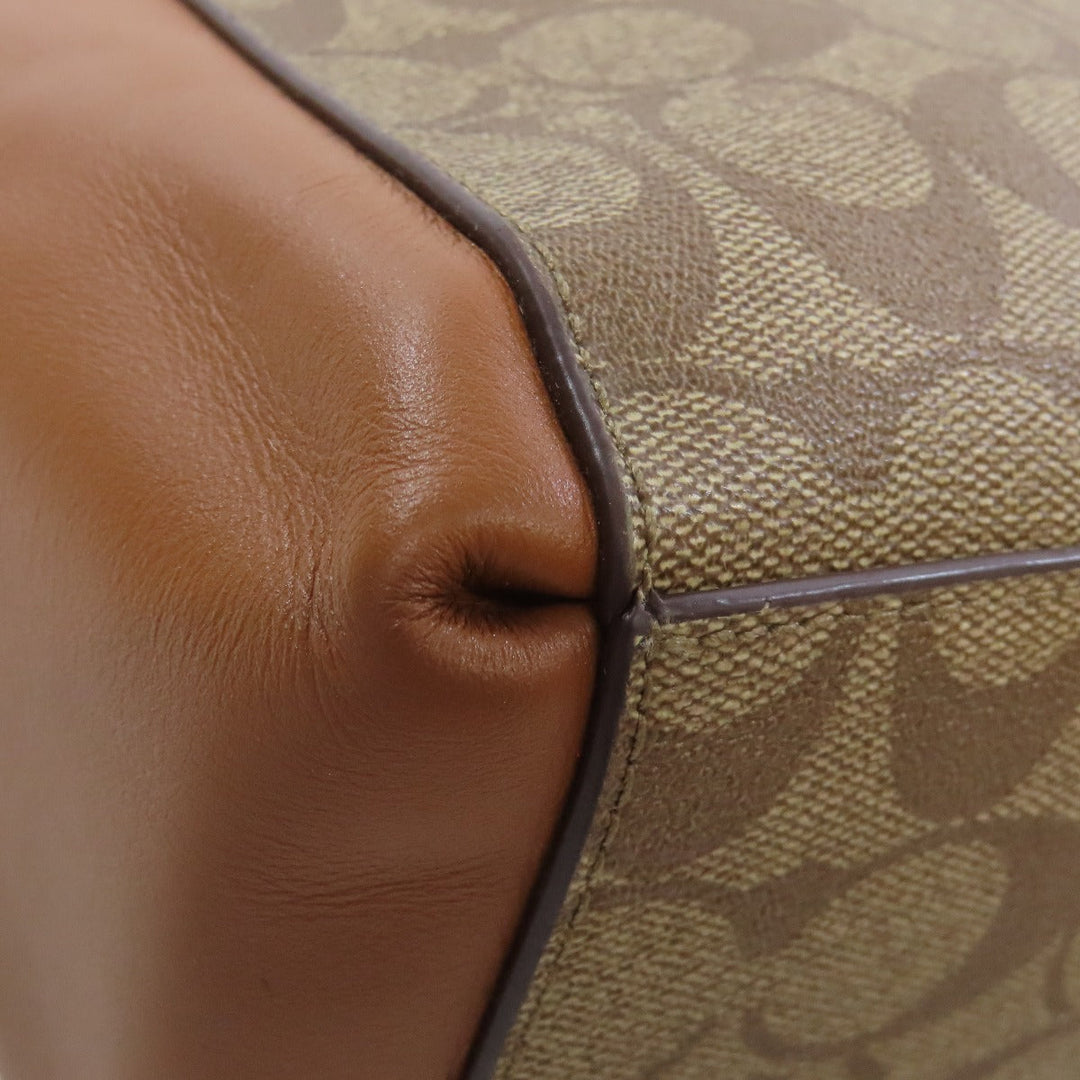 COACH Handbag F58291 PVC Brown Signature 2WAY