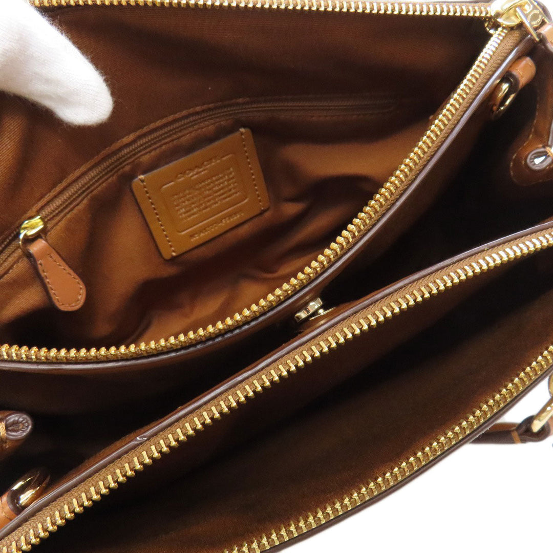 COACH Handbag F58291 PVC Brown Signature 2WAY