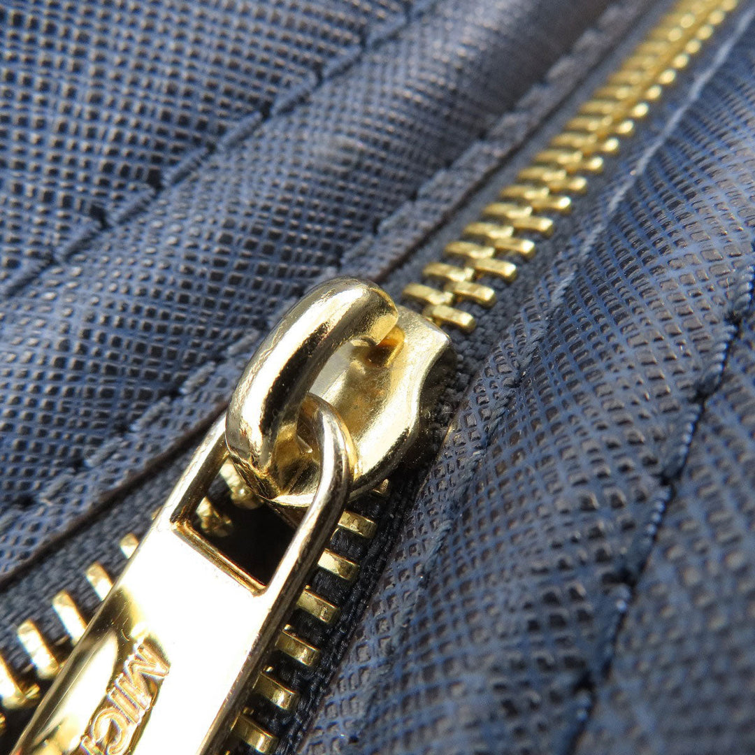 MICHAEL KORS Shoulder Bag leather Navy Studs Women Used Authentic