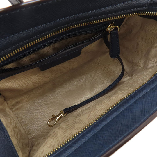 MICHAEL KORS Shoulder Bag leather Navy Studs Women Used Authentic