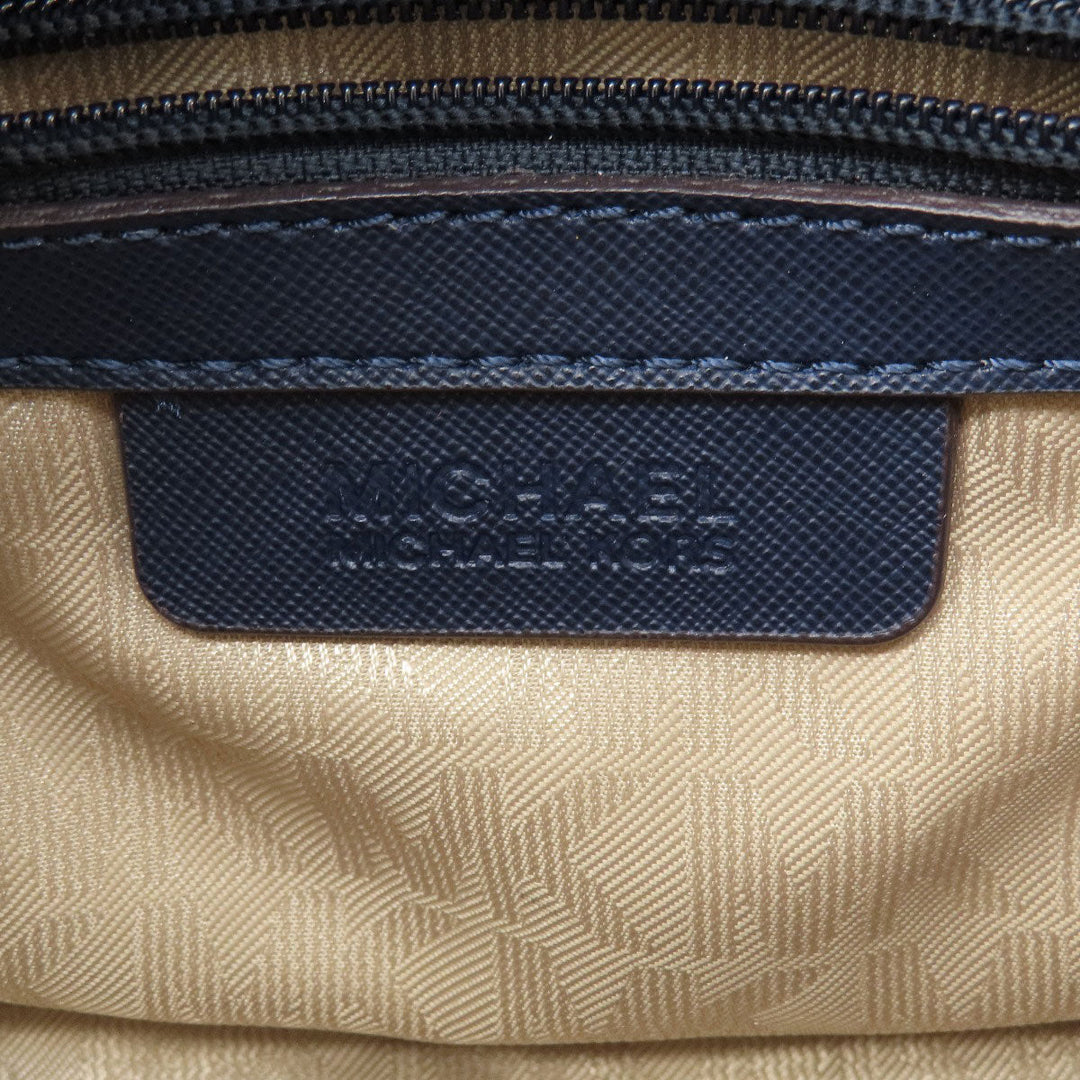 MICHAEL KORS Shoulder Bag leather Navy Studs Women Used Authentic