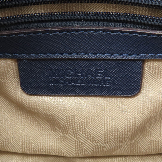 MICHAEL KORS Shoulder Bag leather Navy Studs Women Used Authentic