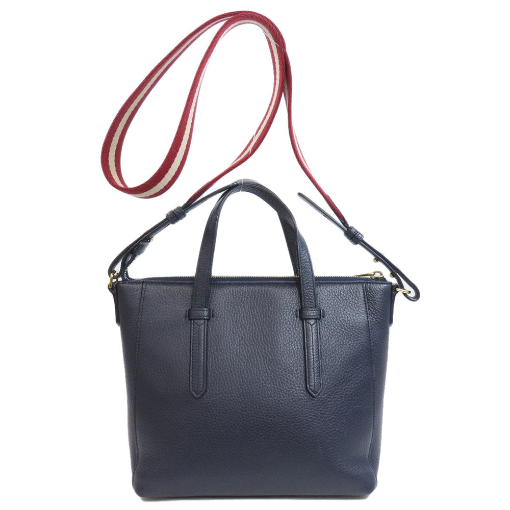 BALLY Tote Bag leather Navy Barry Stripe 2WAY mens(Unisex) Used Authentic