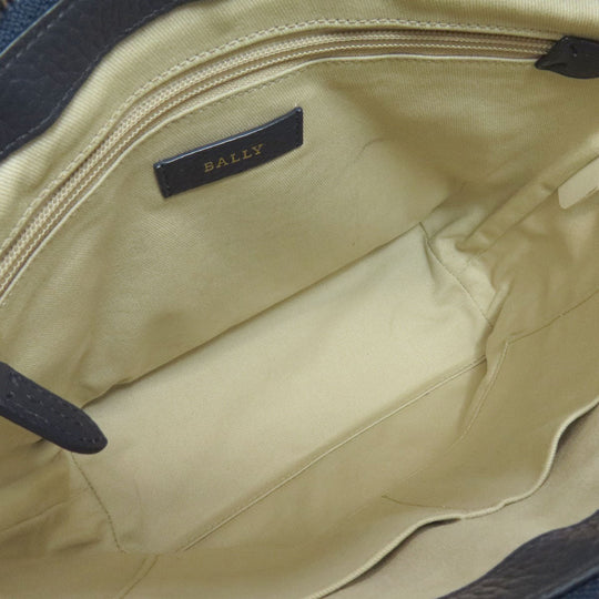 BALLY Tote Bag leather Navy Barry Stripe 2WAY mens(Unisex) Used Authentic
