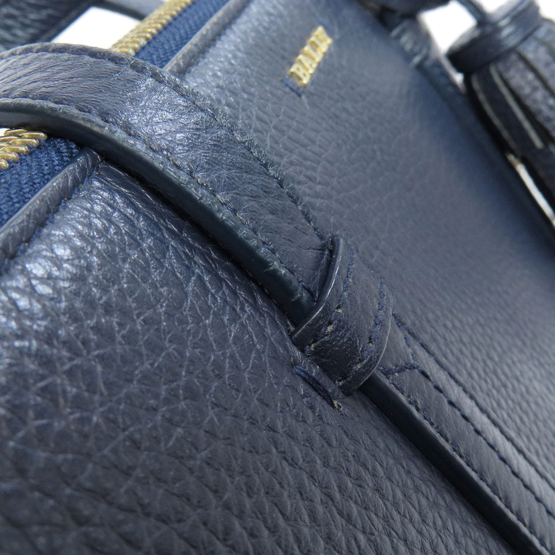 BALLY Tote Bag leather Navy Barry Stripe 2WAY mens(Unisex) Used Authentic