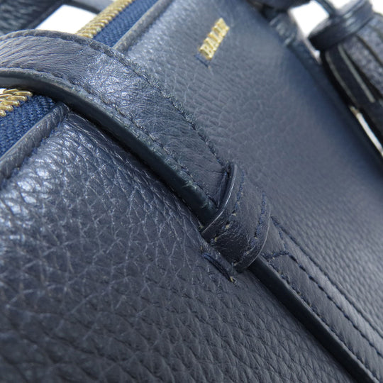 BALLY Tote Bag leather Navy Barry Stripe 2WAY mens(Unisex) Used Authentic