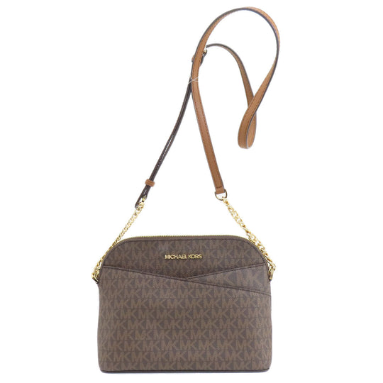 MICHAEL KORS Shoulder Bag PVC Brown MK signature Women Used Authentic