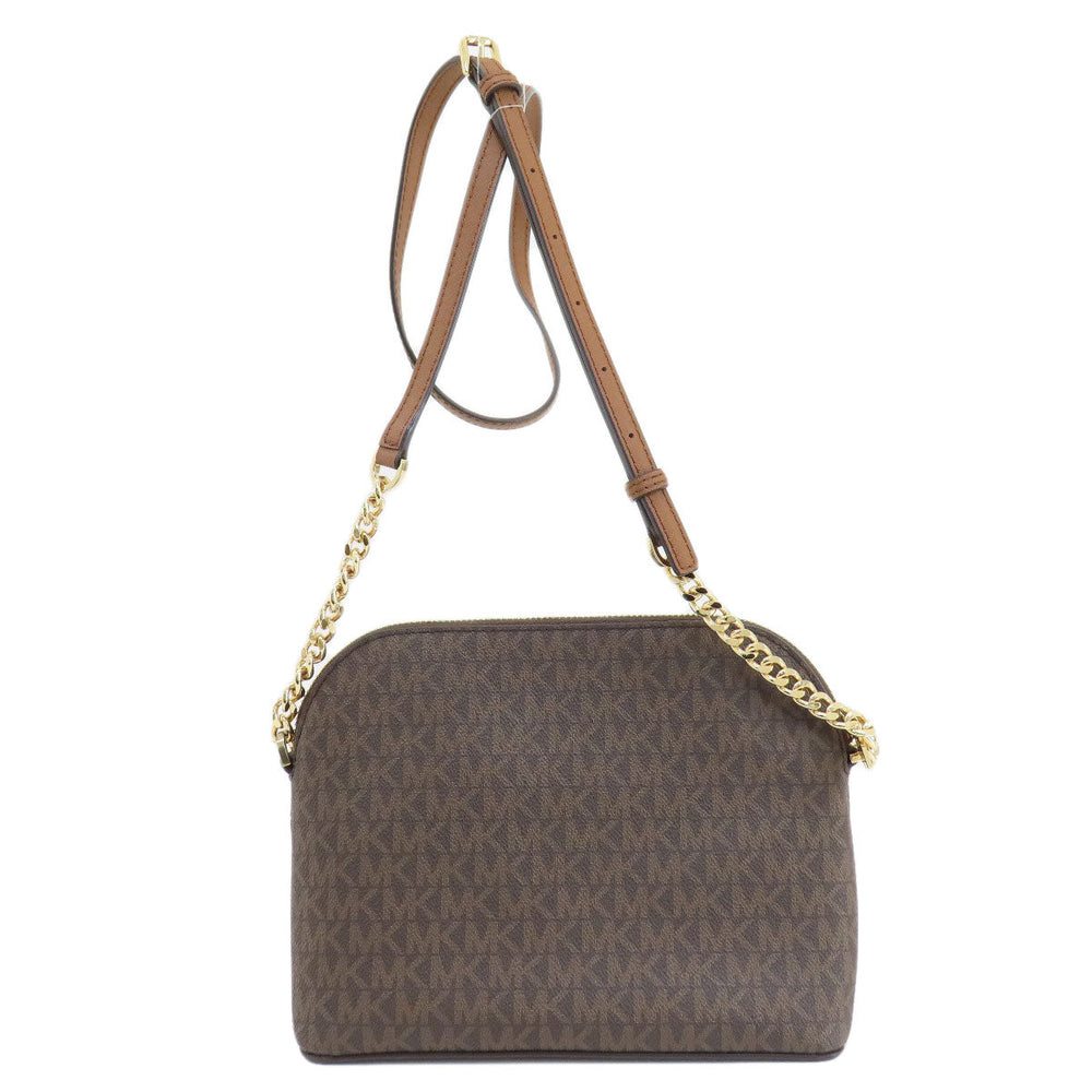 MICHAEL KORS Shoulder Bag PVC Brown MK signature Women Used Authentic