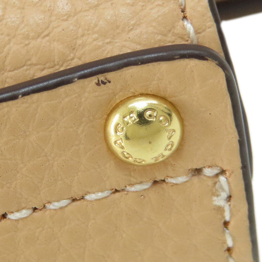 COACH Tote Bag 58849 leather beige logoMetal