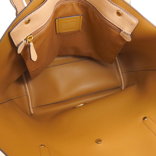 COACH Tote Bag 58849 leather beige logoMetal