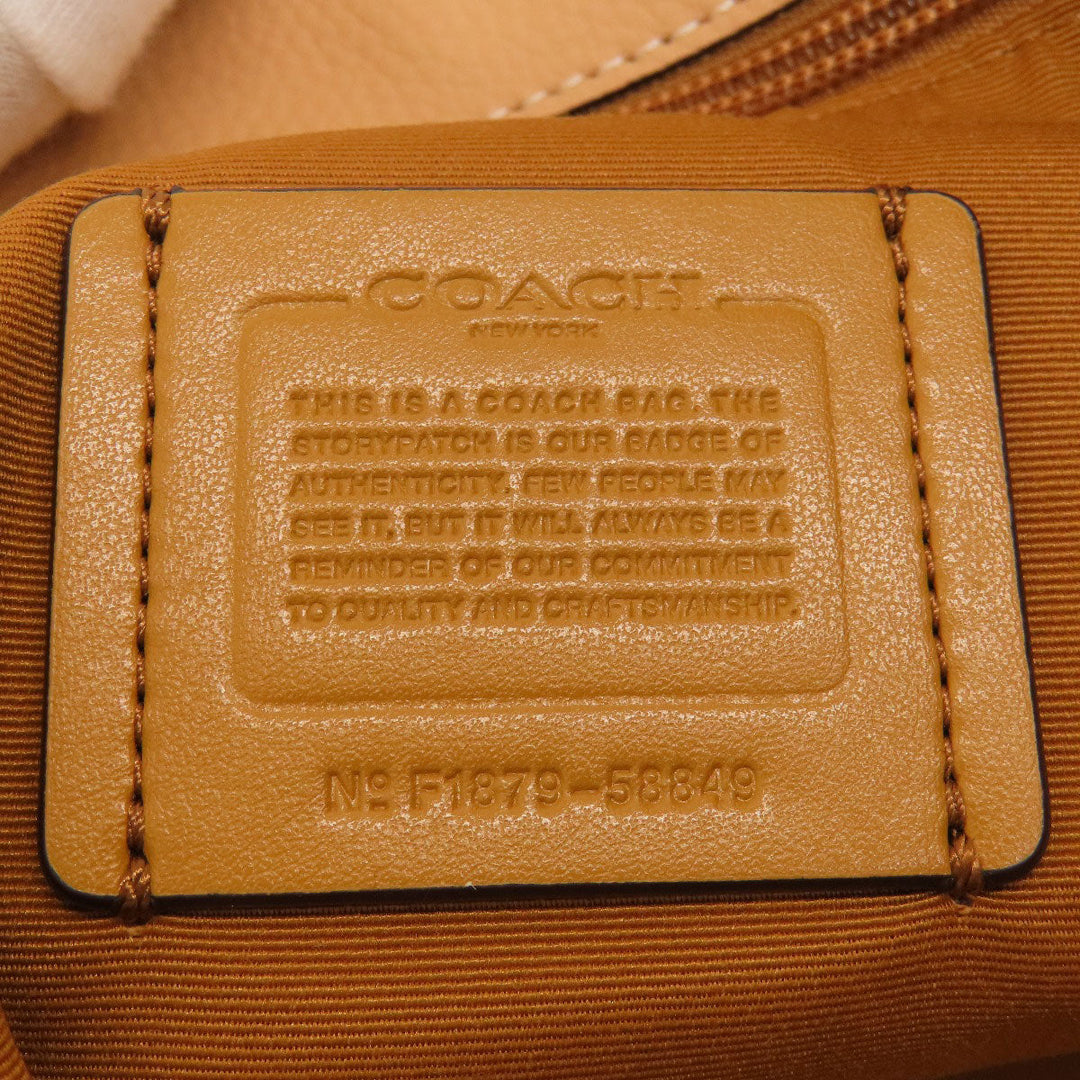 COACH Tote Bag 58849 leather beige logoMetal