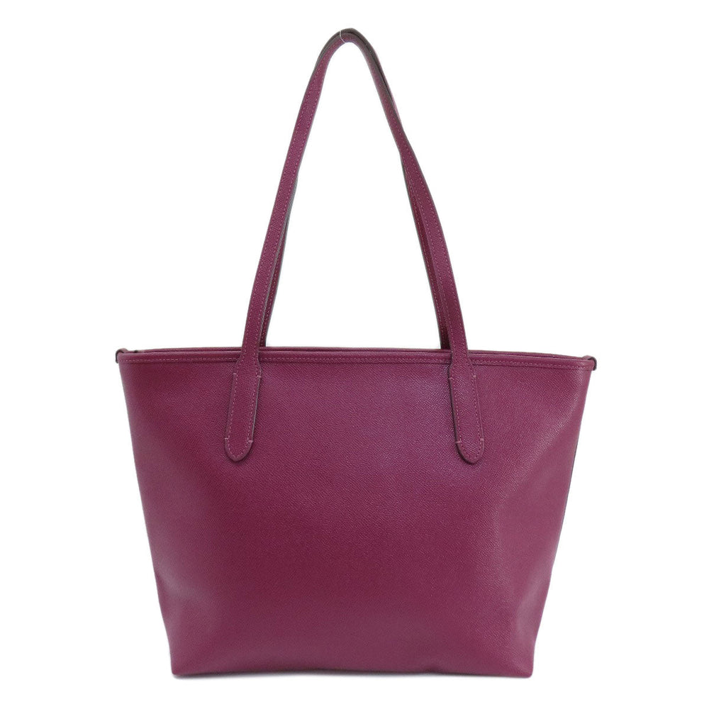 COACH Tote Bag 83857 leather purple logo Women Used Authentic