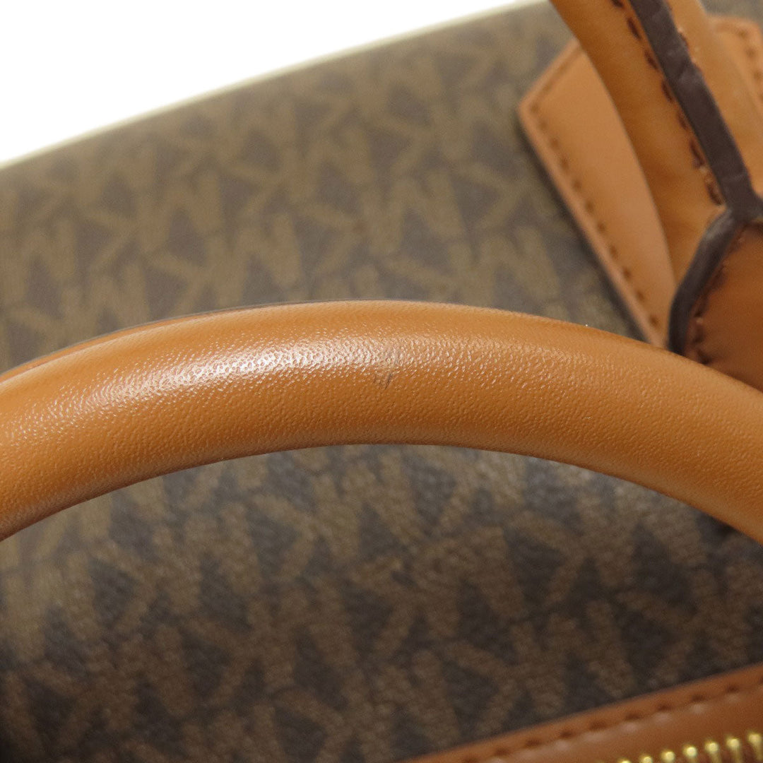 MICHAEL KORS Boston Duffel bag Coated canvas Brown Mini Boston MK Signature 2WAY