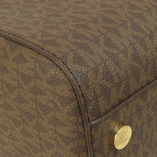 MICHAEL KORS Boston Duffel bag Coated canvas Brown Mini Boston MK Signature 2WAY