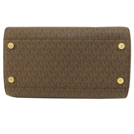 MICHAEL KORS Boston Duffel bag Coated canvas Brown Mini Boston MK Signature 2WAY