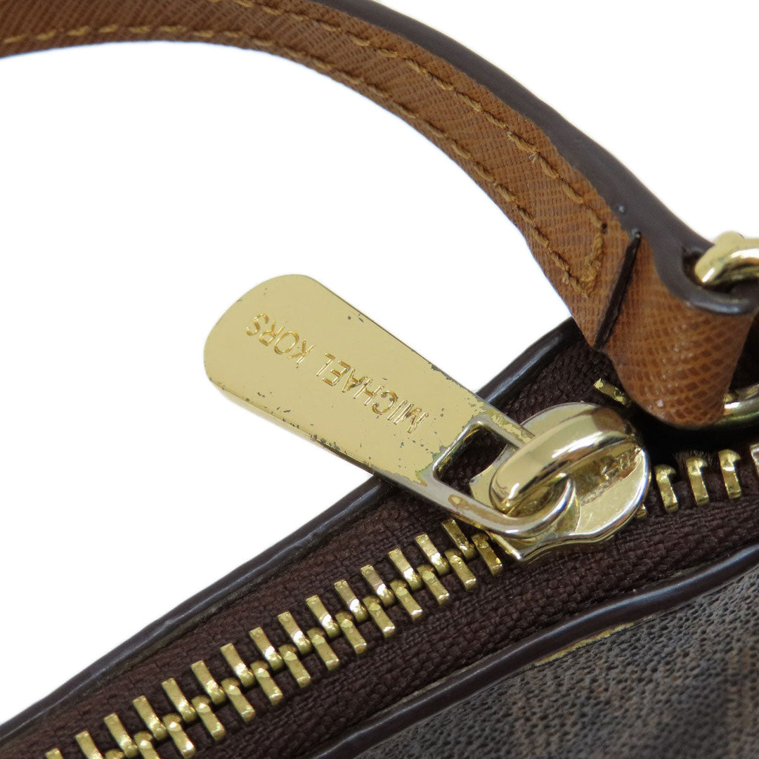 MICHAEL KORS Handbag PVC Brown MK Signature 2WAY Women Used Authentic