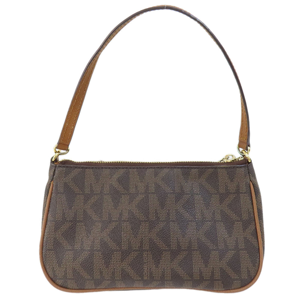 MICHAEL KORS Handbag PVC Brown MK Signature 2WAY Women Used Authentic