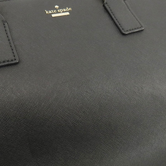 Kate Spade Tote Bag leather black logo Women Used Authentic
