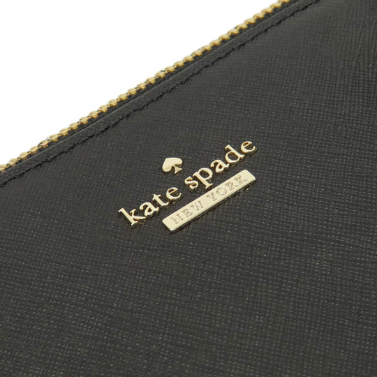 Kate Spade Tote Bag leather black logo Women Used Authentic