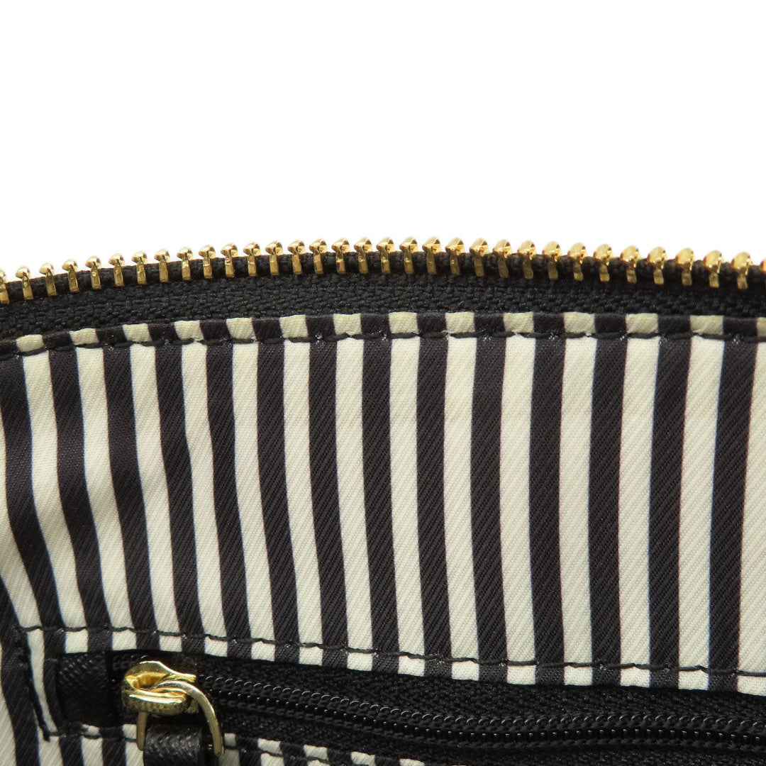 Kate Spade Tote Bag leather black logo Women Used Authentic