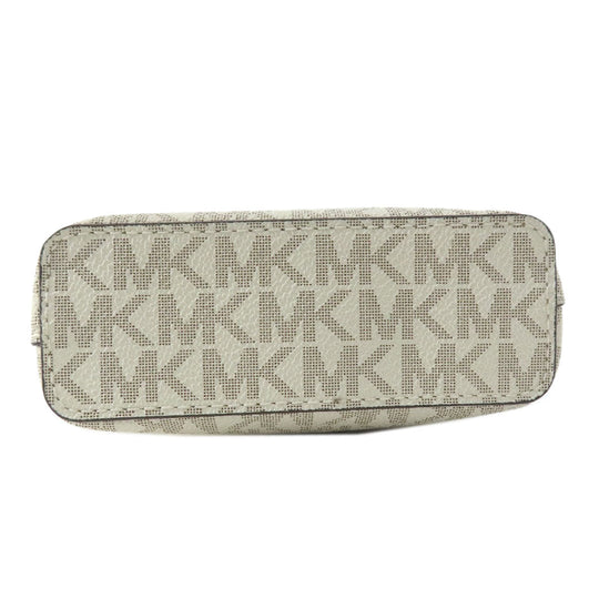 MICHAEL KORS Shoulder Bag Coated canvas, leather white Pochette MK signature Women Used Authentic