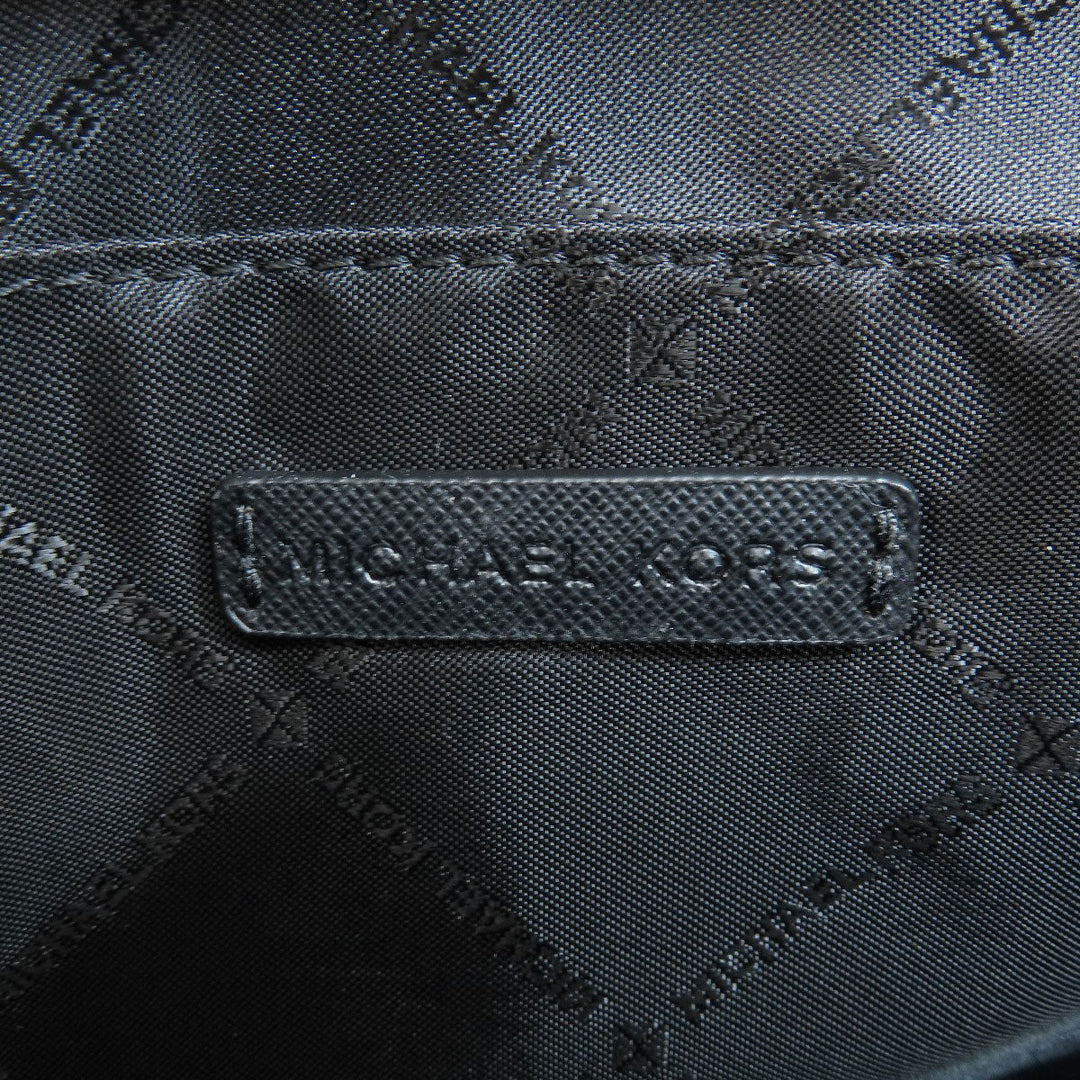 MICHAEL KORS Shoulder Bag Coated canvas black MK signature Women Used Authentic