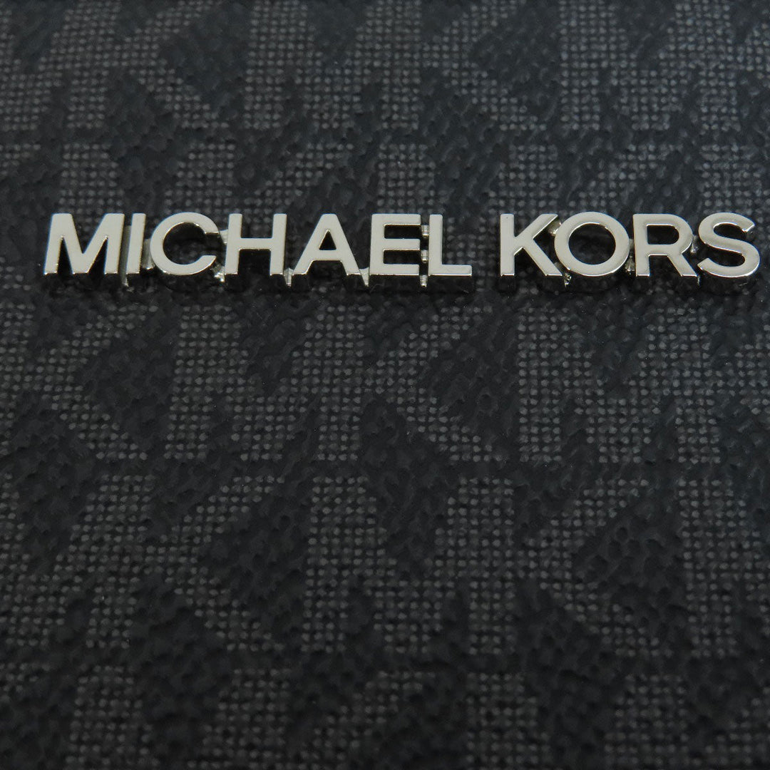 MICHAEL KORS Shoulder Bag Coated canvas black MK signature Women Used Authentic