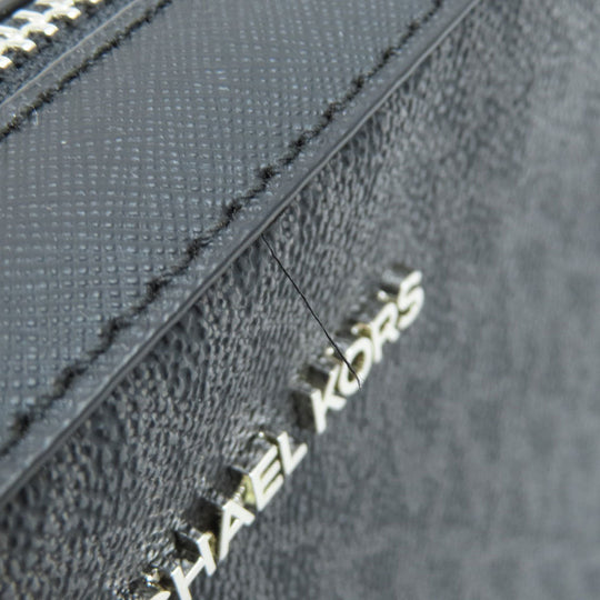 MICHAEL KORS Shoulder Bag Coated canvas black MK signature Women Used Authentic