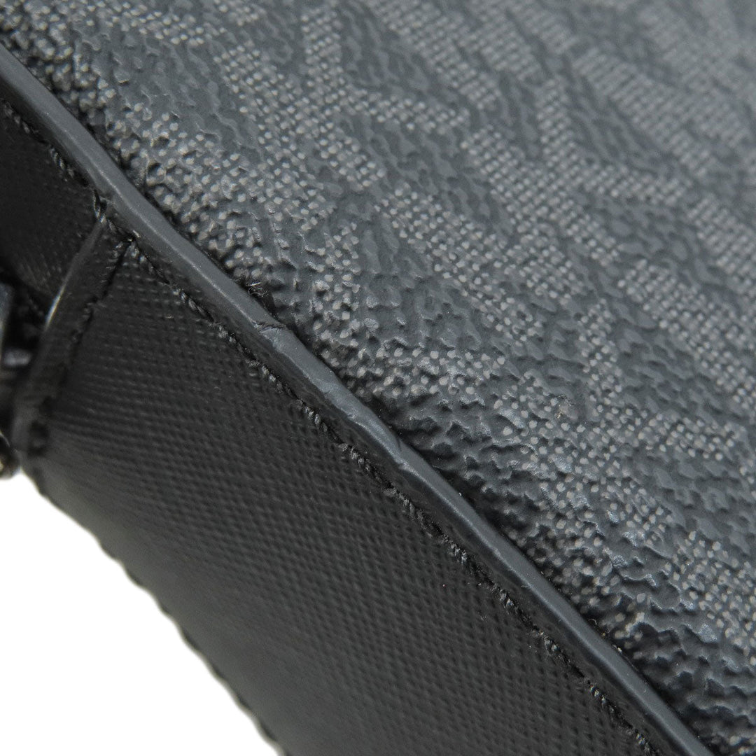 MICHAEL KORS Shoulder Bag Coated canvas black MK signature Women Used Authentic