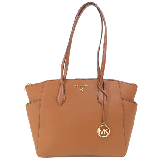 MICHAEL KORS Tote Bag PVC Brown logo Women Used Authentic