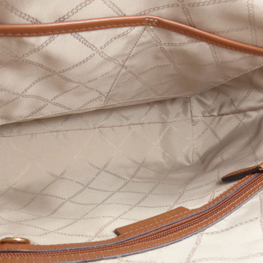 MICHAEL KORS Tote Bag PVC Brown logo Women Used Authentic