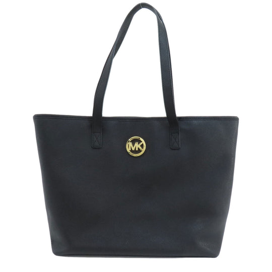 MICHAEL KORS Tote Bag PVC black logoMetal Women Used Authentic