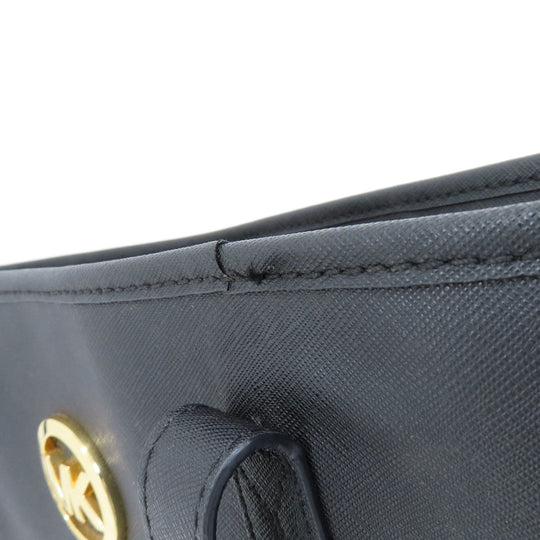 MICHAEL KORS Tote Bag PVC black logoMetal Women Used Authentic