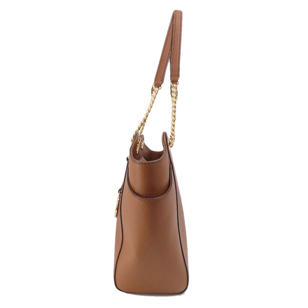 MICHAEL KORS Tote Bag PVC Brown logo Women Used Authentic