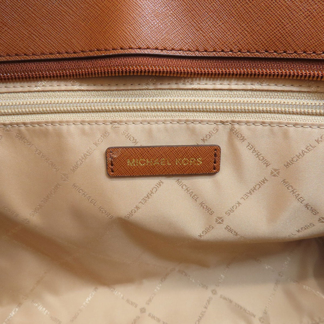 MICHAEL KORS Tote Bag PVC Brown logo Women Used Authentic