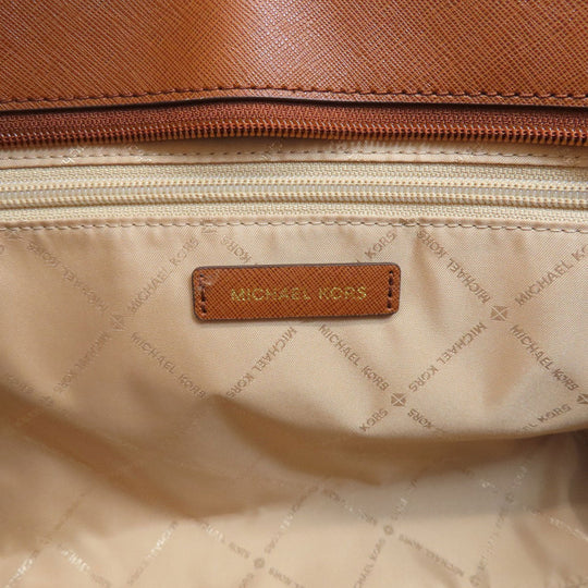 MICHAEL KORS Tote Bag PVC Brown logo Women Used Authentic
