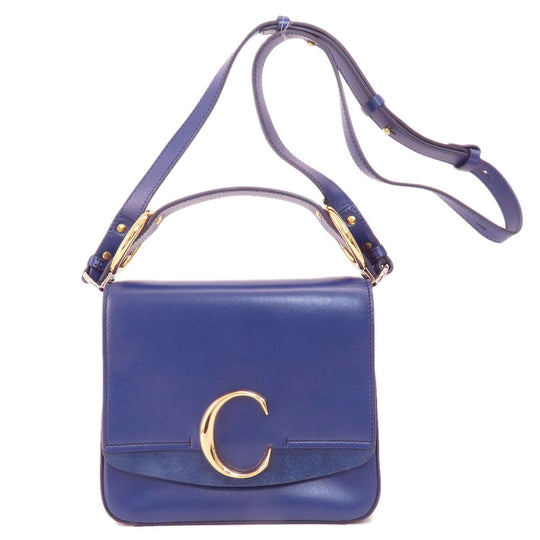Chloe Shoulder Bag leather purple Chloe C Long Shoulder Women Used Authentic