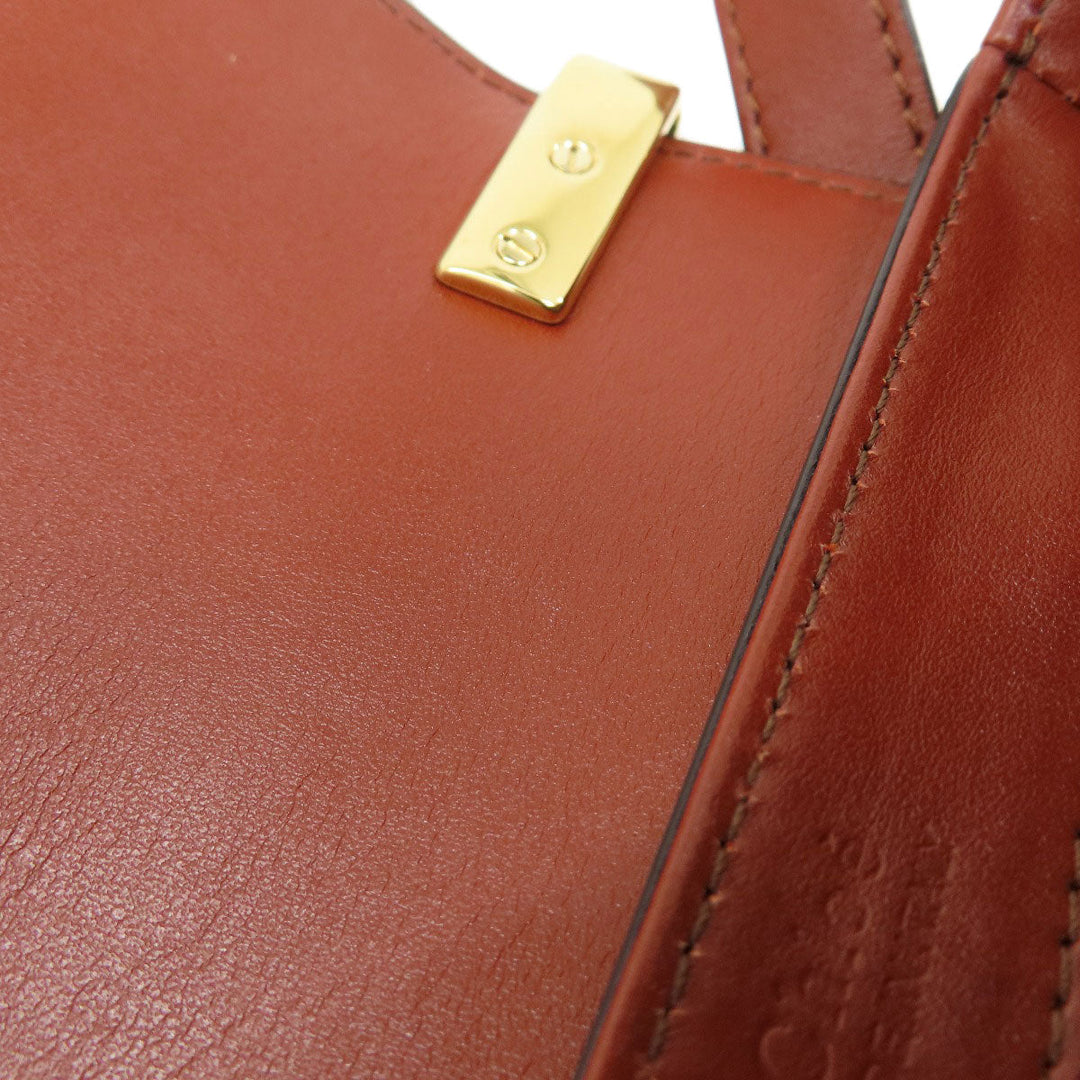 Chloe Shoulder Bag leather Brown Mini long Shoulder Chloe C 2WAY Women Used Authentic